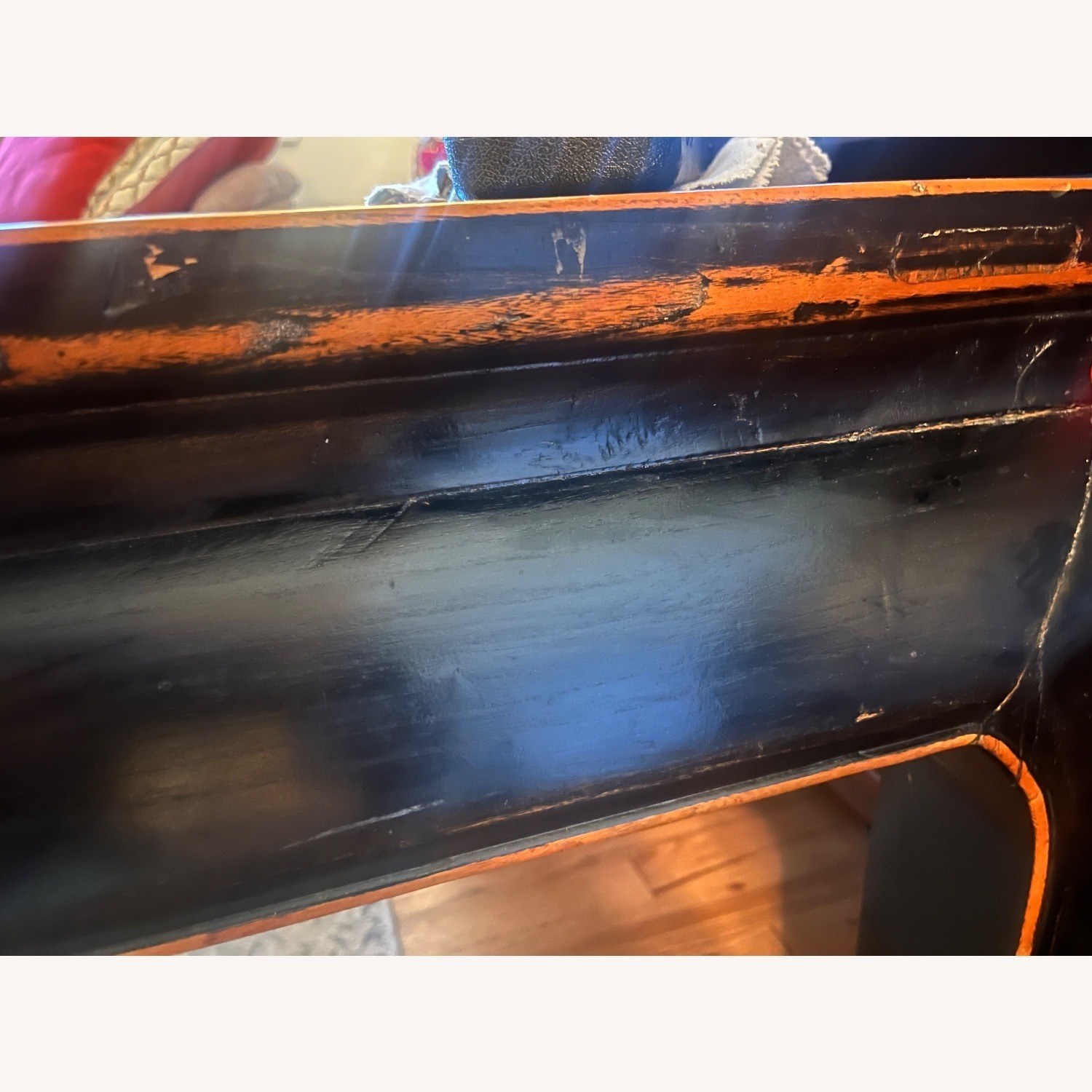 Vintage/Antique Black Wood Coffee Table - image-13