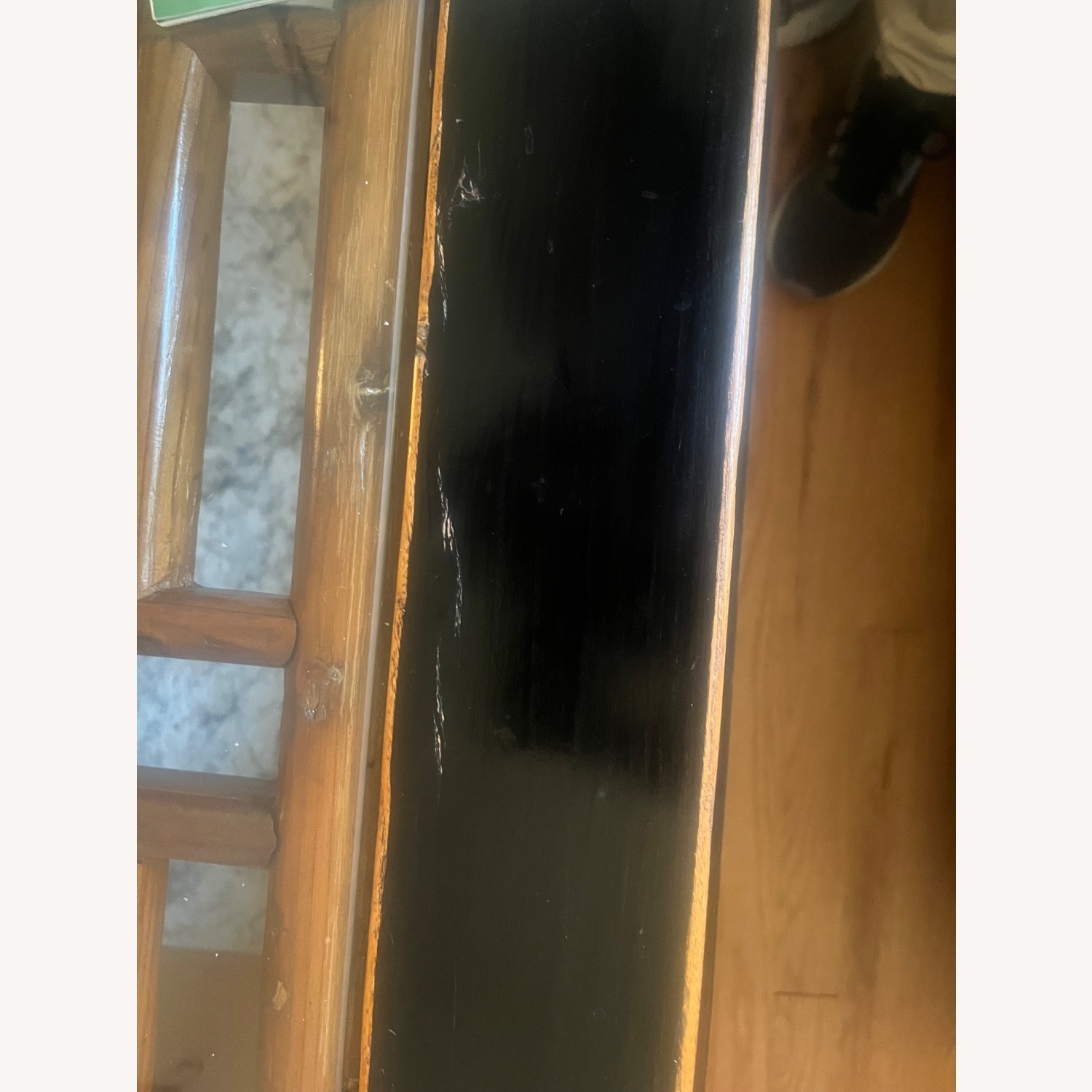 Vintage/Antique Black Wood Coffee Table - image-9