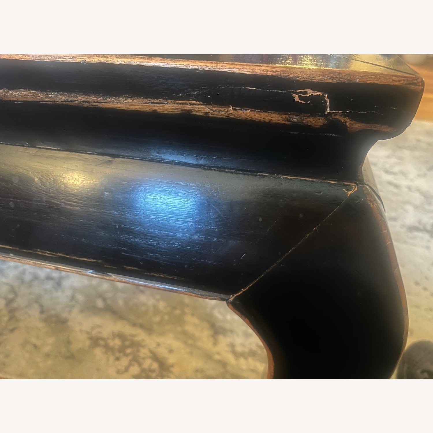 Vintage/Antique Black Wood Coffee Table - image-19
