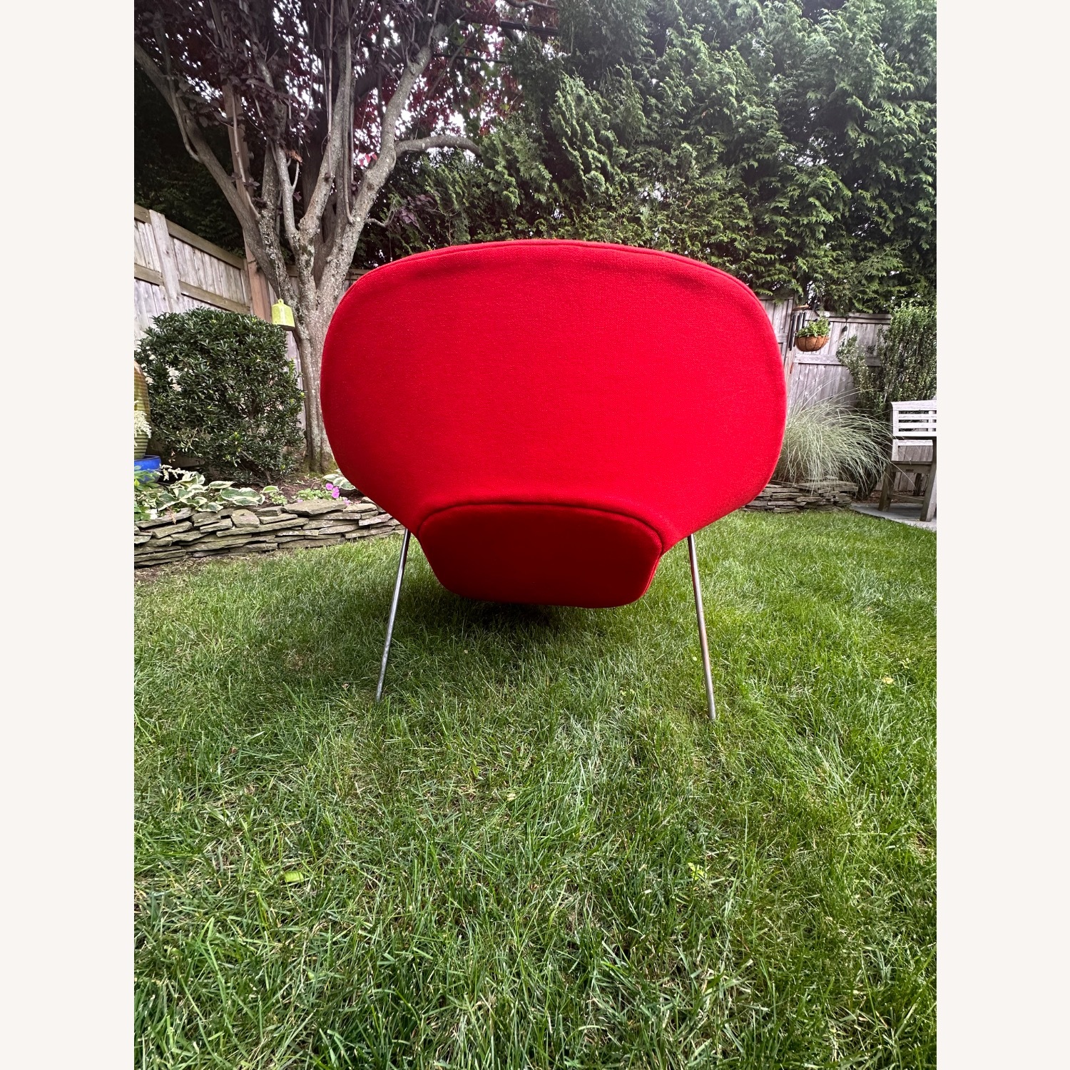 Vintage/Antique Red Fabric Accent Chair - image-6