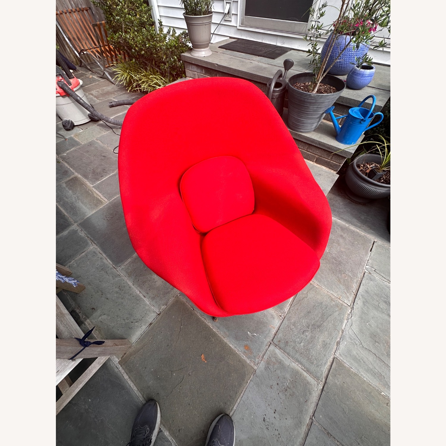 Vintage/Antique Red Fabric Accent Chair - image-5