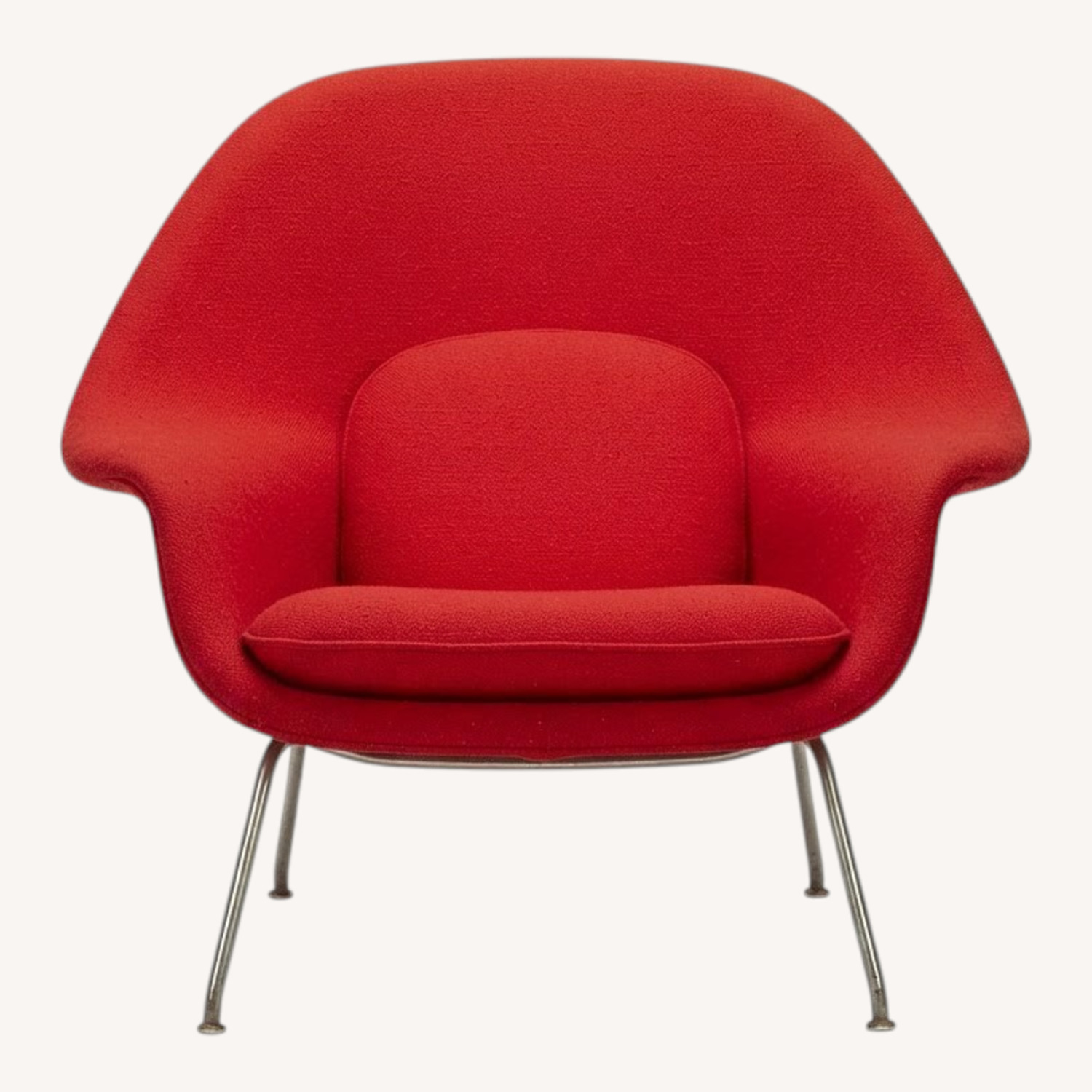 Vintage/Antique Red Fabric Accent Chair - image-0