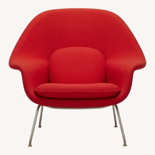 Used Vintage/Antique Red Fabric Accent Chair for sale on AptDeco