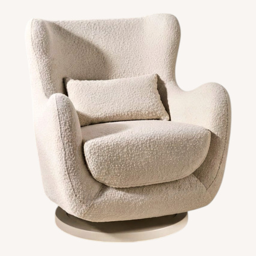 Used AllModern White Boucle Nursing Chair for sale on AptDeco