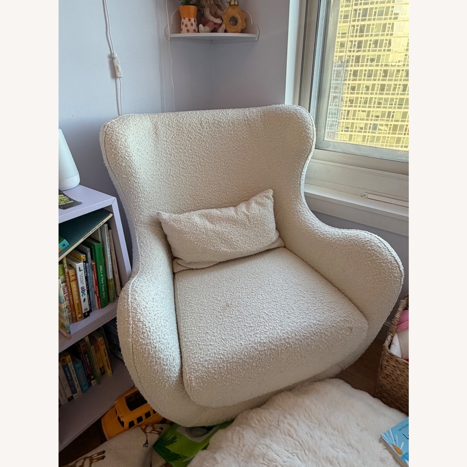 AllModern White Boucle Nursing Chair - image-1
