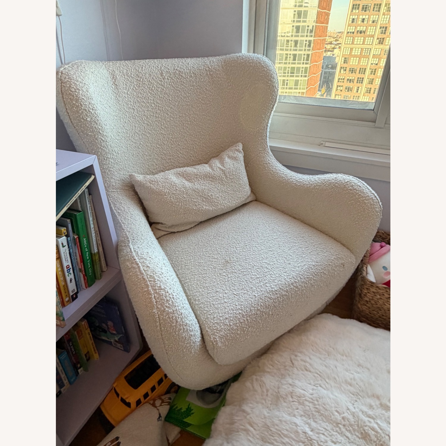 AllModern White Boucle Nursing Chair - image-2