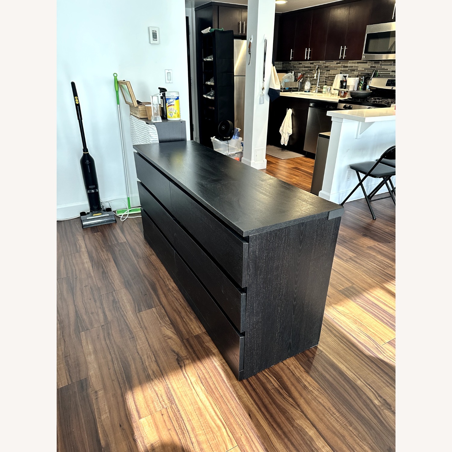 IKEA Malm Black Wood Dresser - image-2