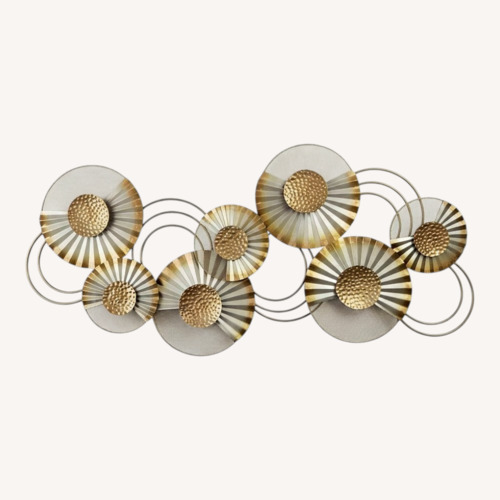 Used Decorative Metal Wall Hanging Gold Silver for sale on AptDeco