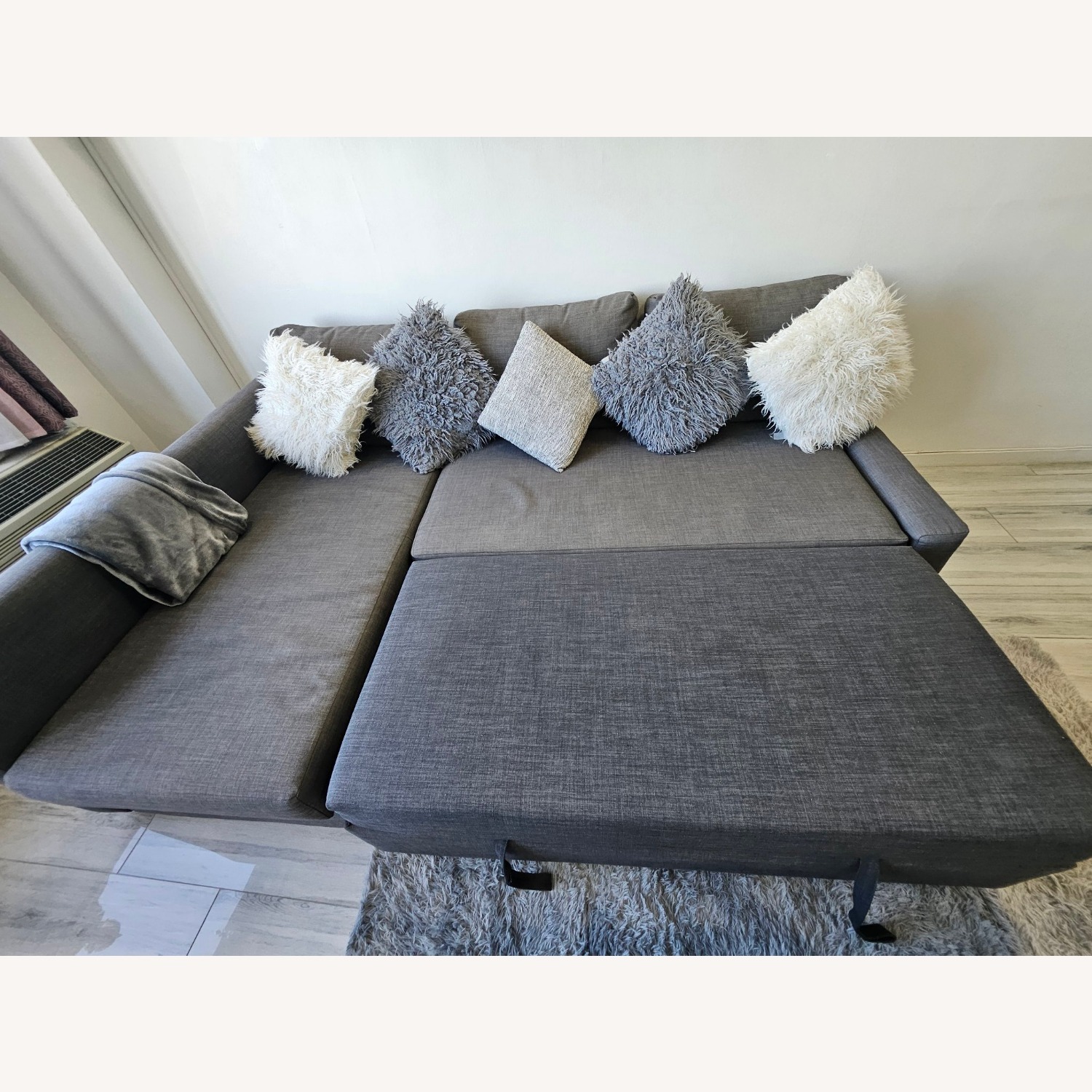 IKEA FRIHETEN Sleeper Sectional Dark Gray - image-2
