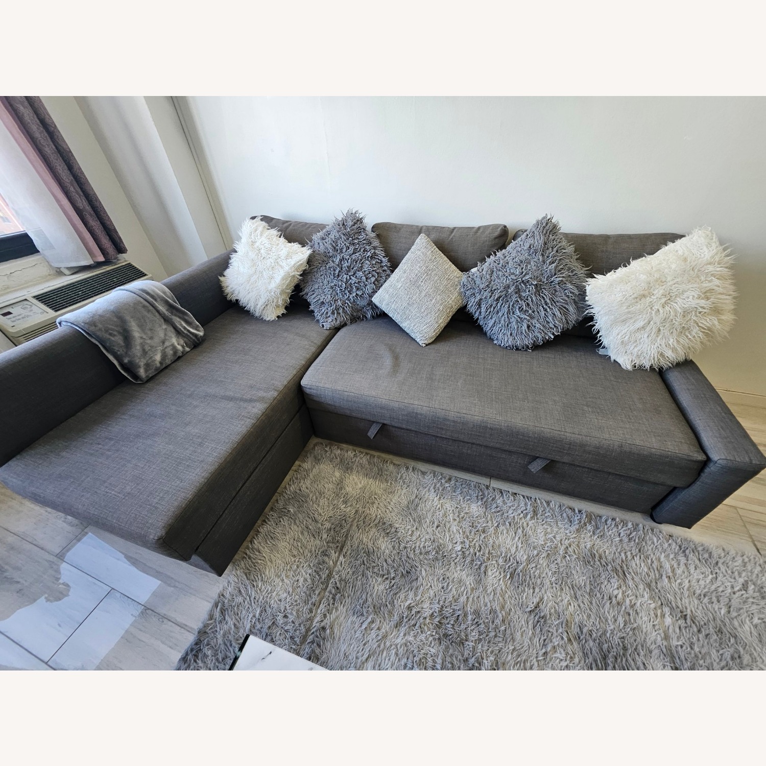 IKEA FRIHETEN Sleeper Sectional Dark Gray - image-1