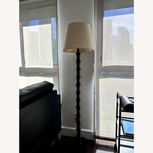 Used Dark Brown Wood Floor Lamp for sale on AptDeco