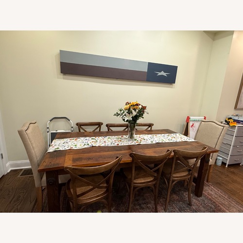 Used Custom Natural Wood Dining Table for sale on AptDeco