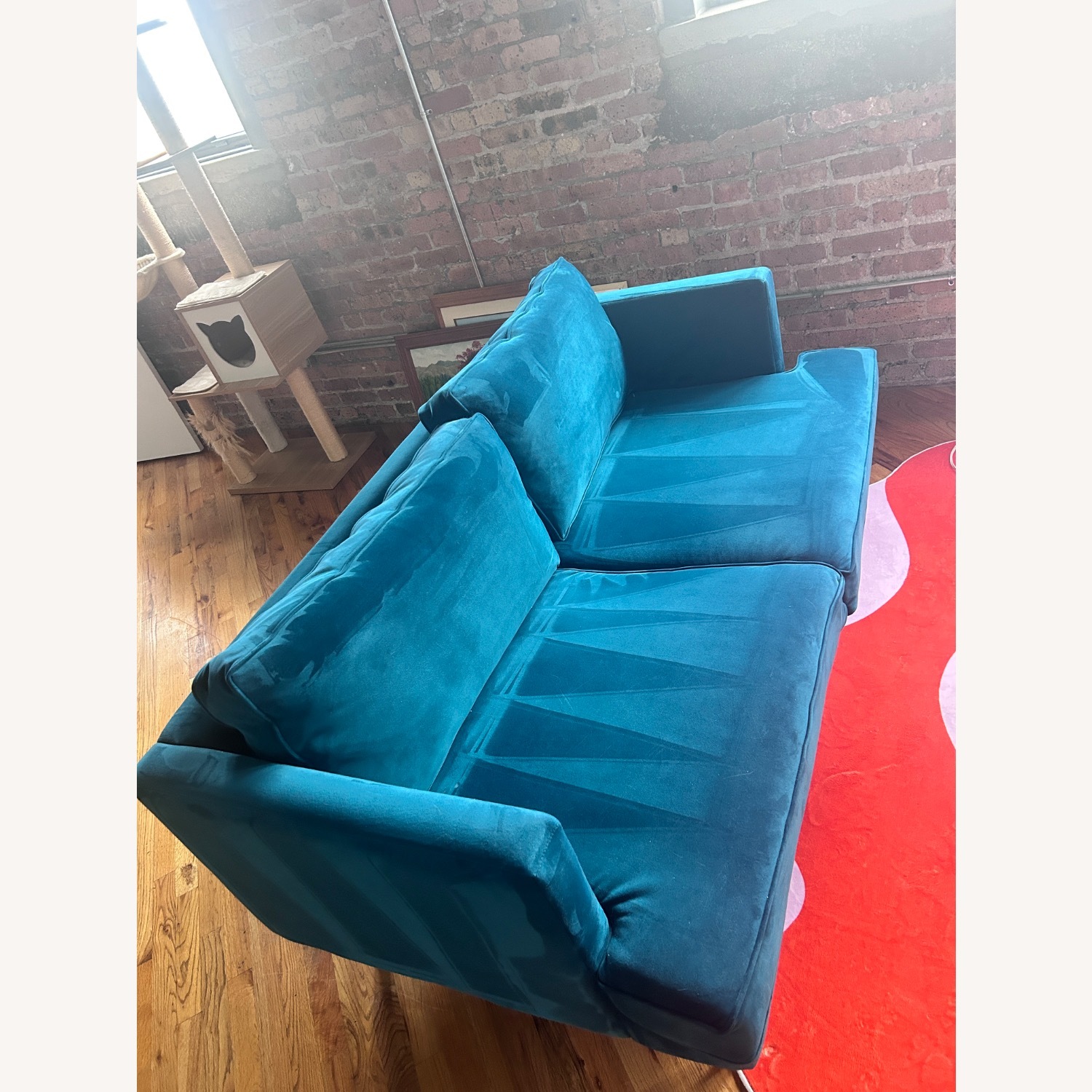 Joybird Preston Blue Velvet 2 Seater Sofa - image-3