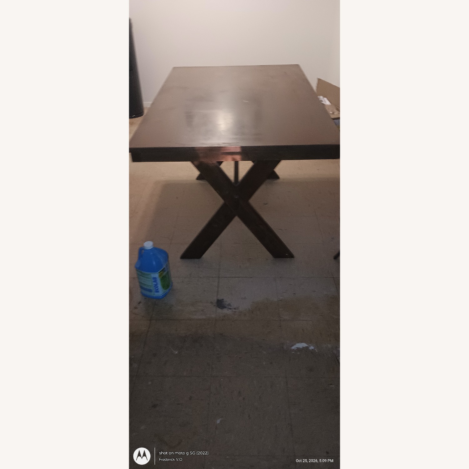 Dark Brown Wood Dining Table - image-1