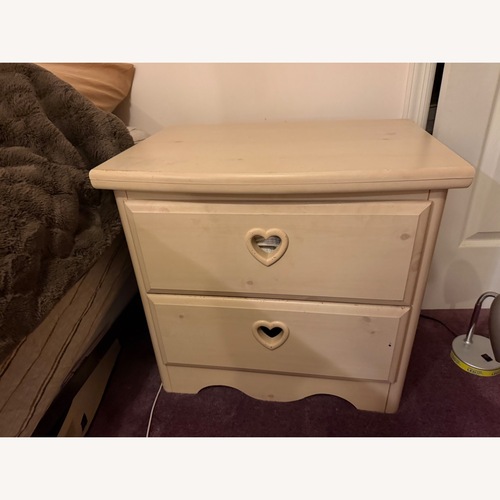 Used White Wood 2 Drawer Nightstand for sale on AptDeco