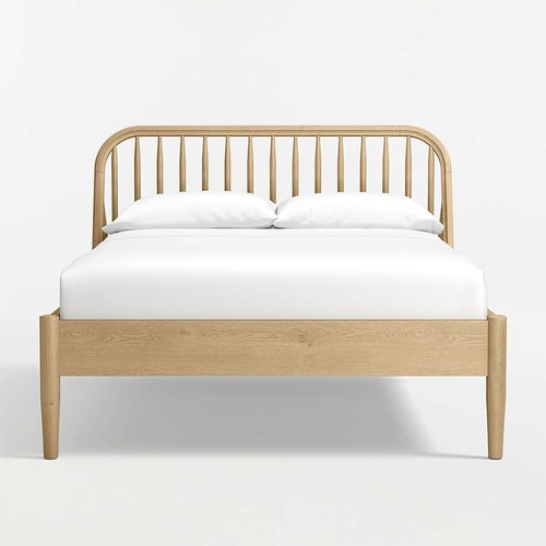 Used Crate & Barrel Light Brown Wood Full Bed for sale on AptDeco