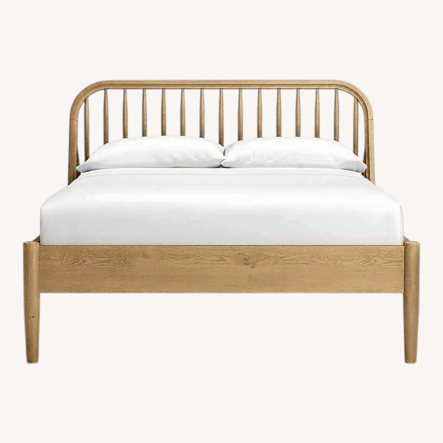 Crate & Barrel Light Brown Wood Full Bed - image-0