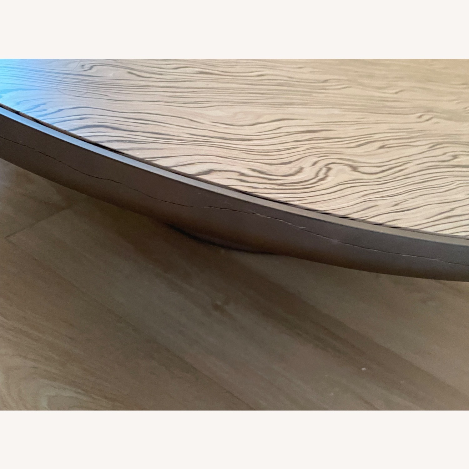 Light Brown Wood Panel Stone Coffee Table - image-2
