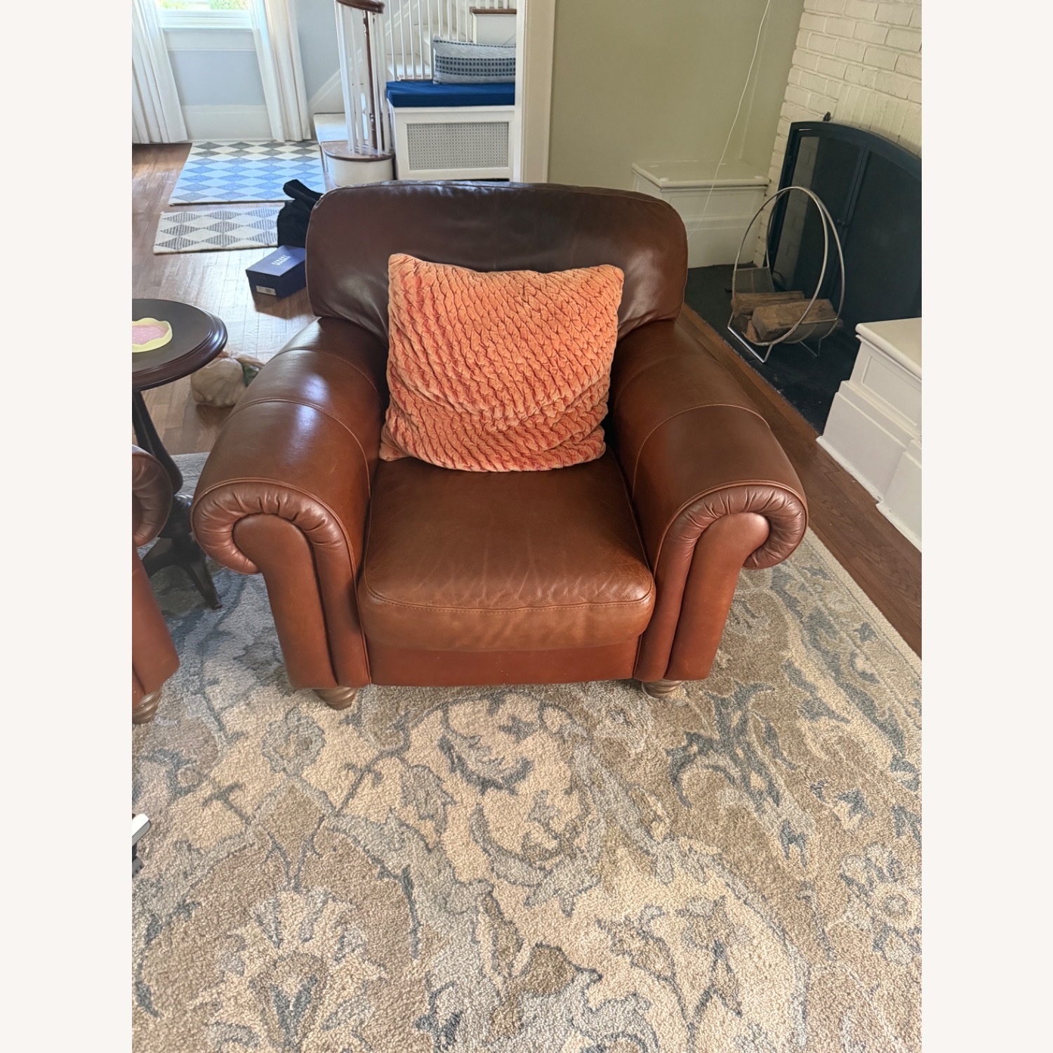 Domain Furniture Light Brown Leather Armchair - image-1