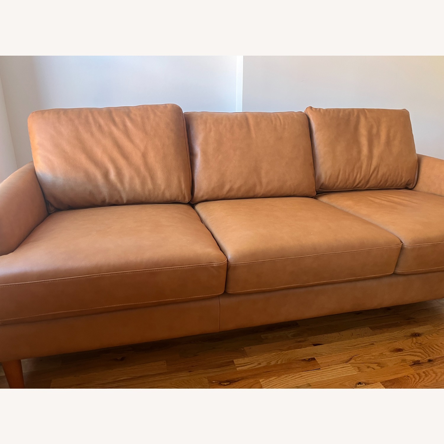 Light Brown Leather 3+ Seater Sofa - image-2