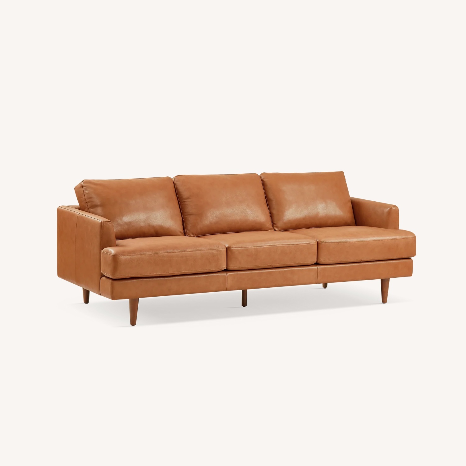 Light Brown Leather 3+ Seater Sofa - image-4