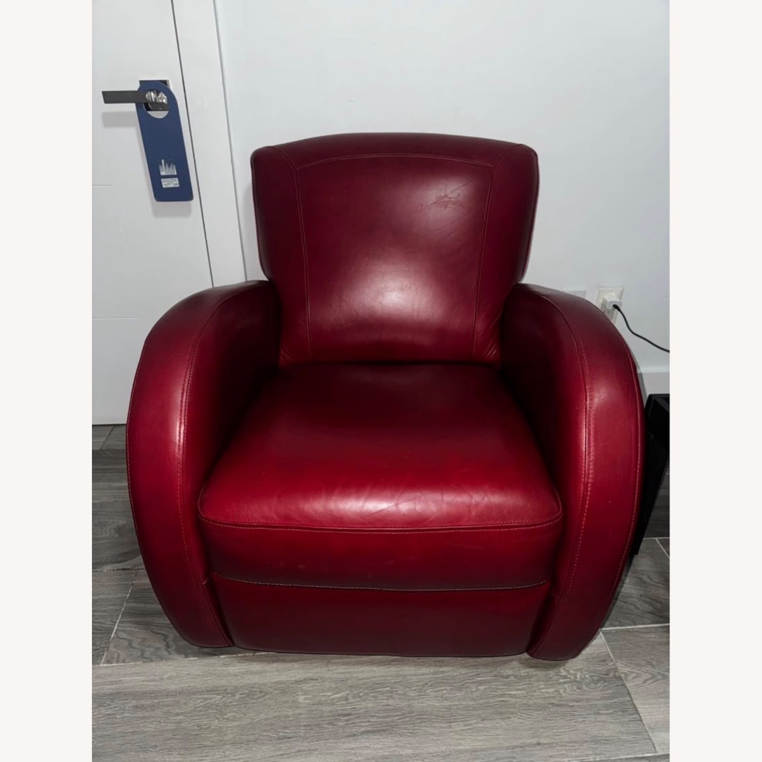Bob's Discount Furniture Red Leather Armchair - image-4