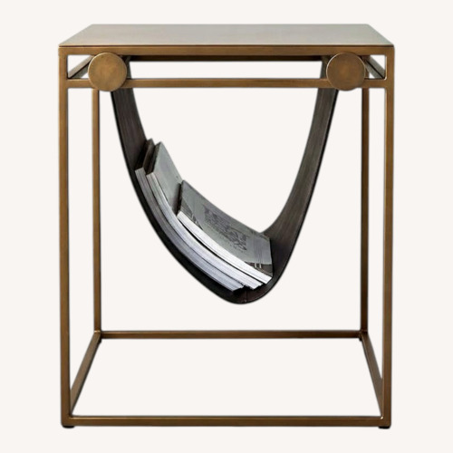 Used CB2 Saic Gold Side Table for sale on AptDeco