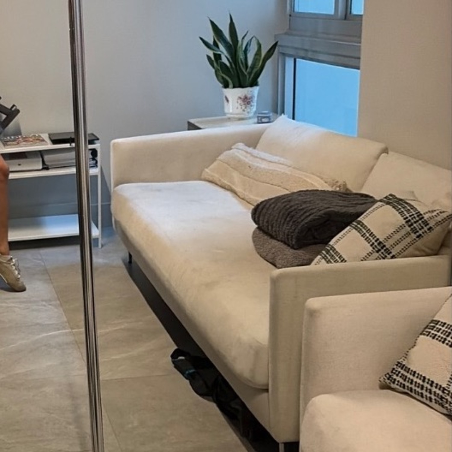 CB2 Midtown White Low Profile Sofa - image-3
