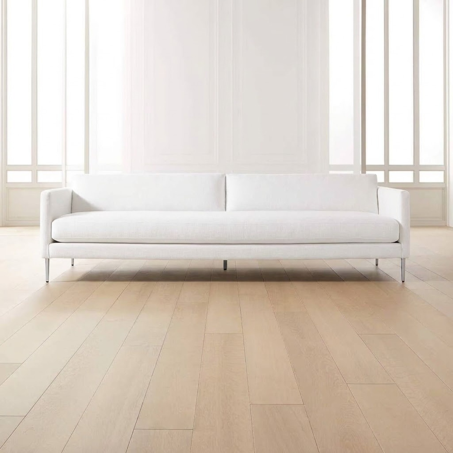 CB2 Midtown White Low Profile Sofa - image-8