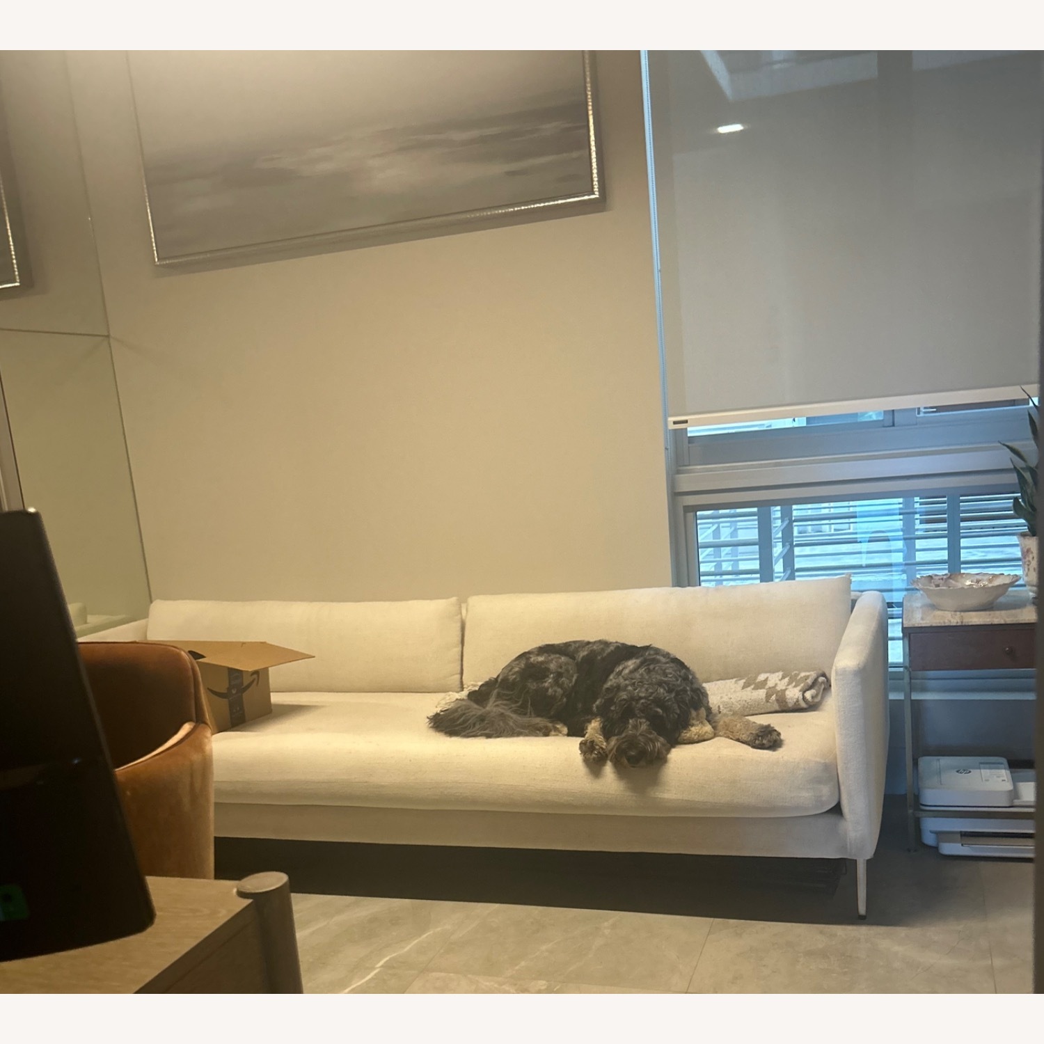 CB2 Midtown White Low Profile Sofa - image-5