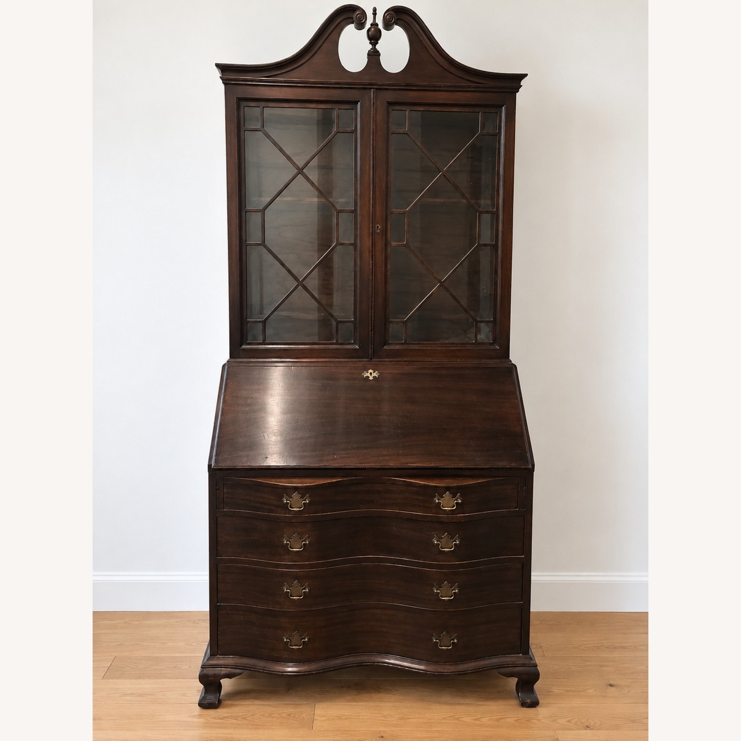 Solid Honduras Mahogany Chippendale Bookcase - image-2