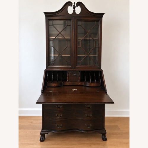 Used Solid Honduras Mahogany Chippendale Bookcase for sale on AptDeco