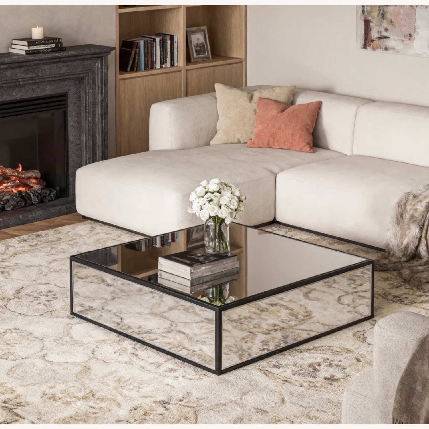 Wayfair Black Mirrored Glass Coffee Table - image-2