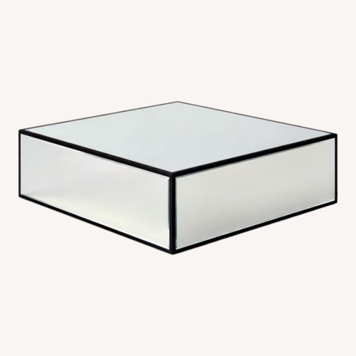 Used Wayfair Black Mirrored Glass Coffee Table for sale on AptDeco