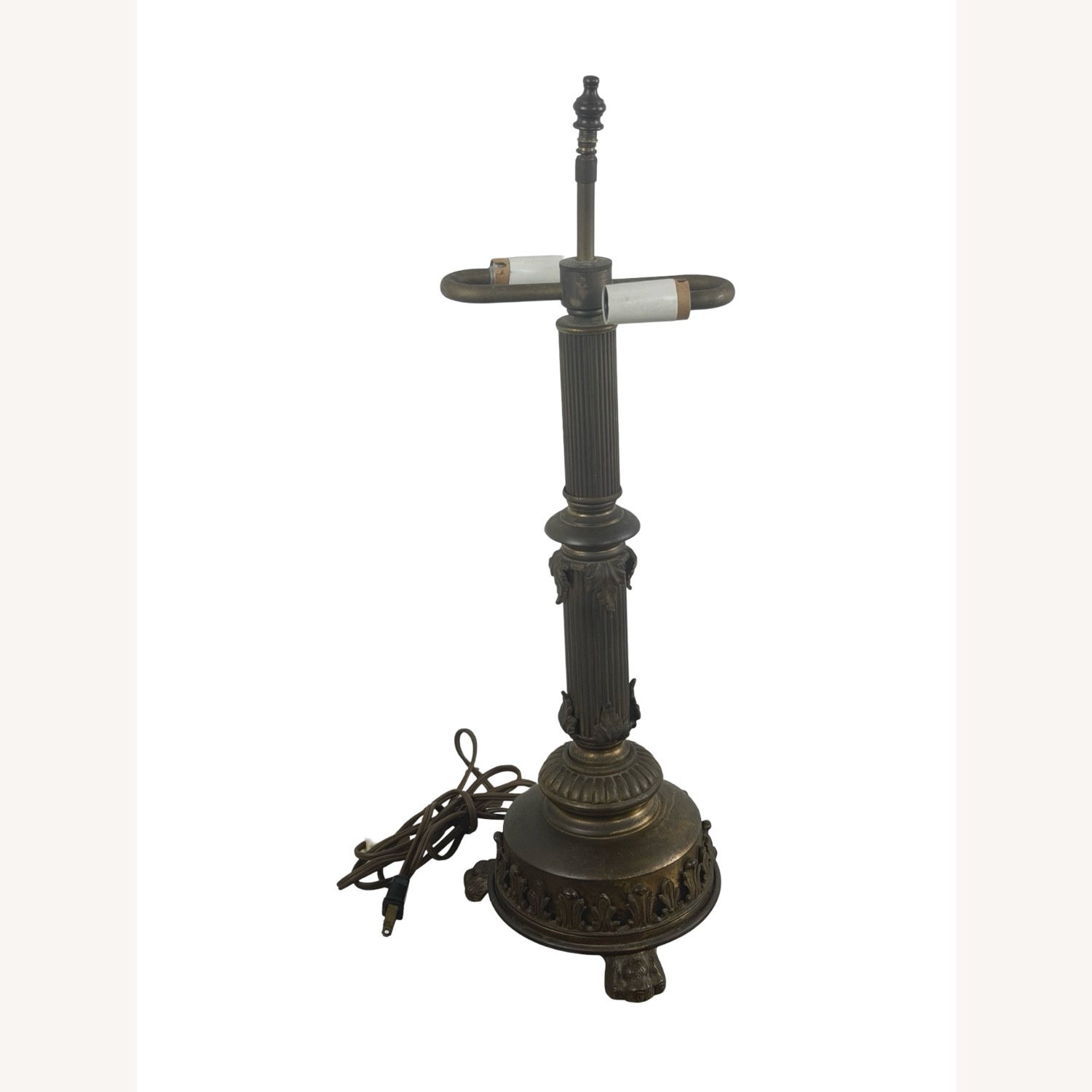 Neoclassical Brass Column Table Lamp - image-4