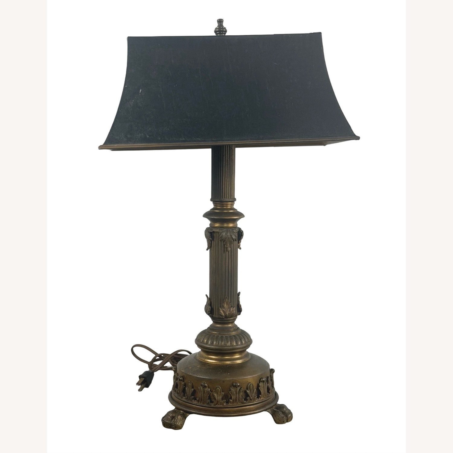 Neoclassical Brass Column Table Lamp - image-1