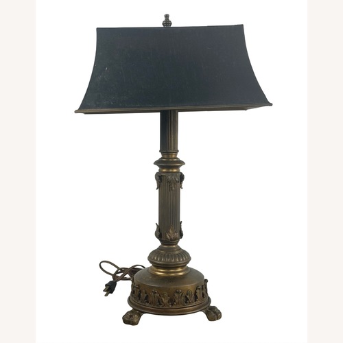 Used Neoclassical Brass Column Table Lamp for sale on AptDeco