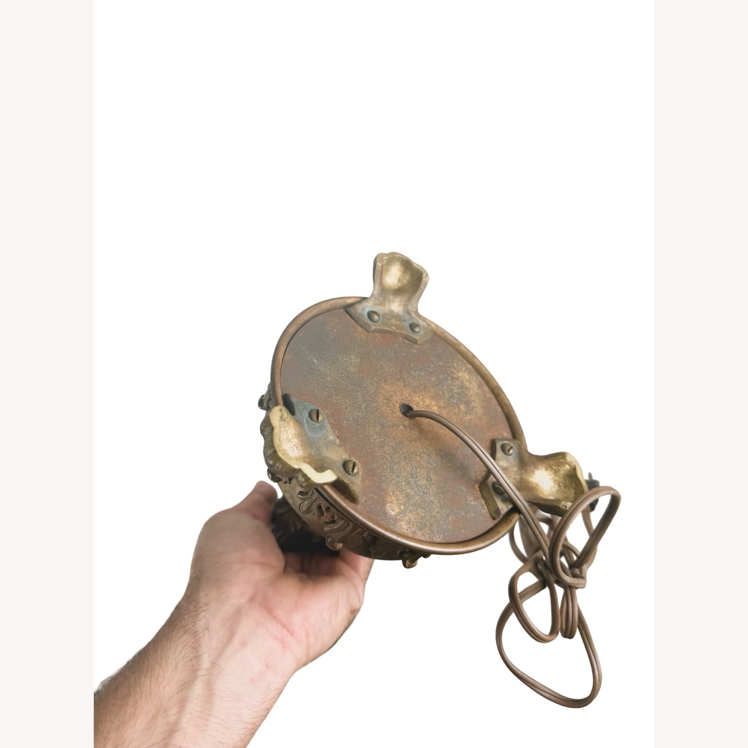 Neoclassical Brass Column Table Lamp - image-3