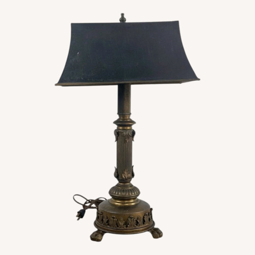 Used Neoclassical Brass Column Table Lamp for sale on AptDeco