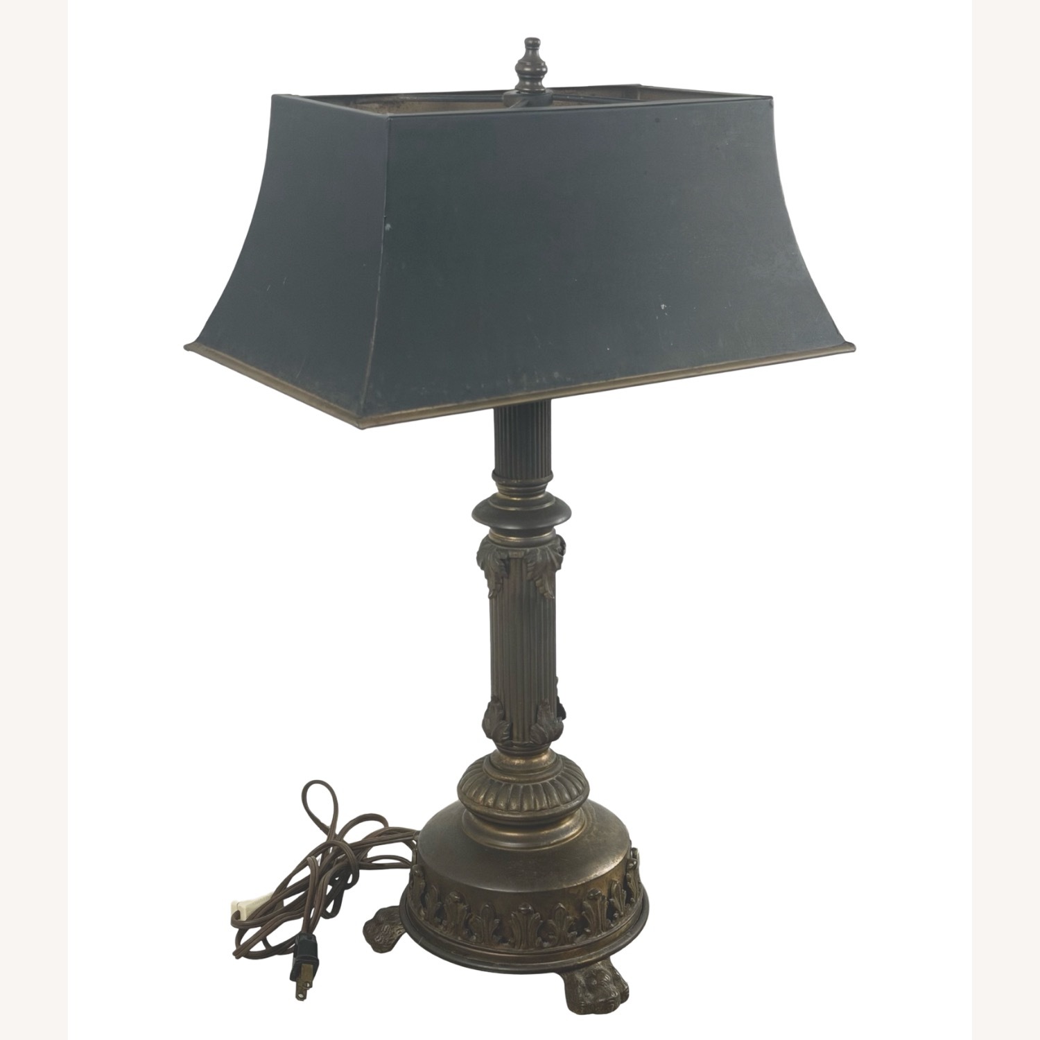 Neoclassical Brass Column Table Lamp - image-2