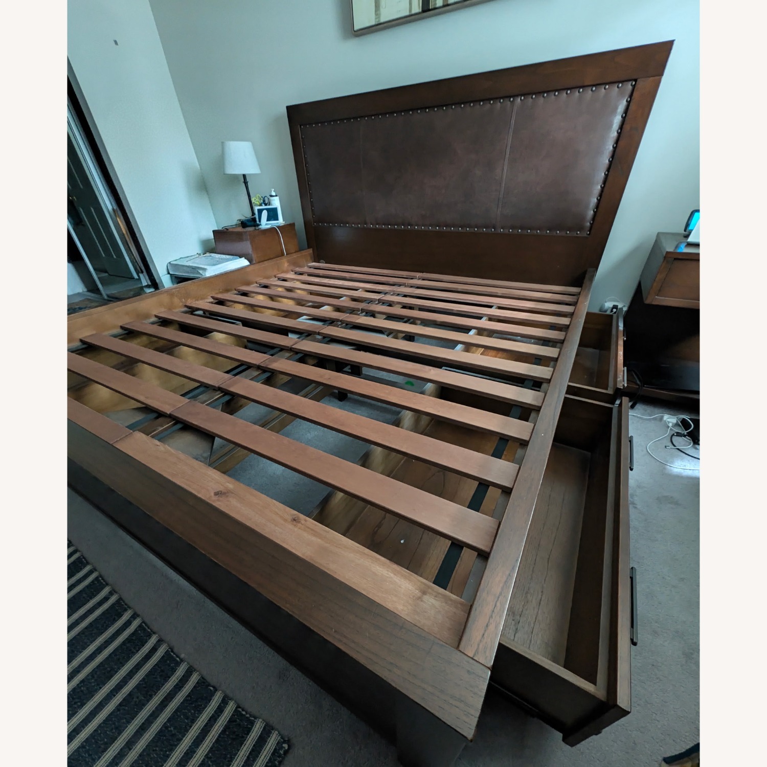 Arhaus King Size Bedframe With Under Bed Storage  - image-3