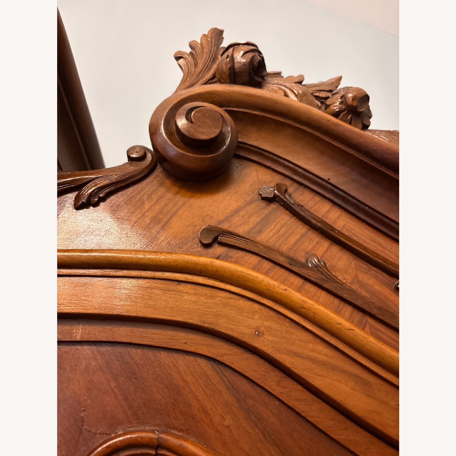 Vintage/Antique Dark Brown Wood Armoire - image-1