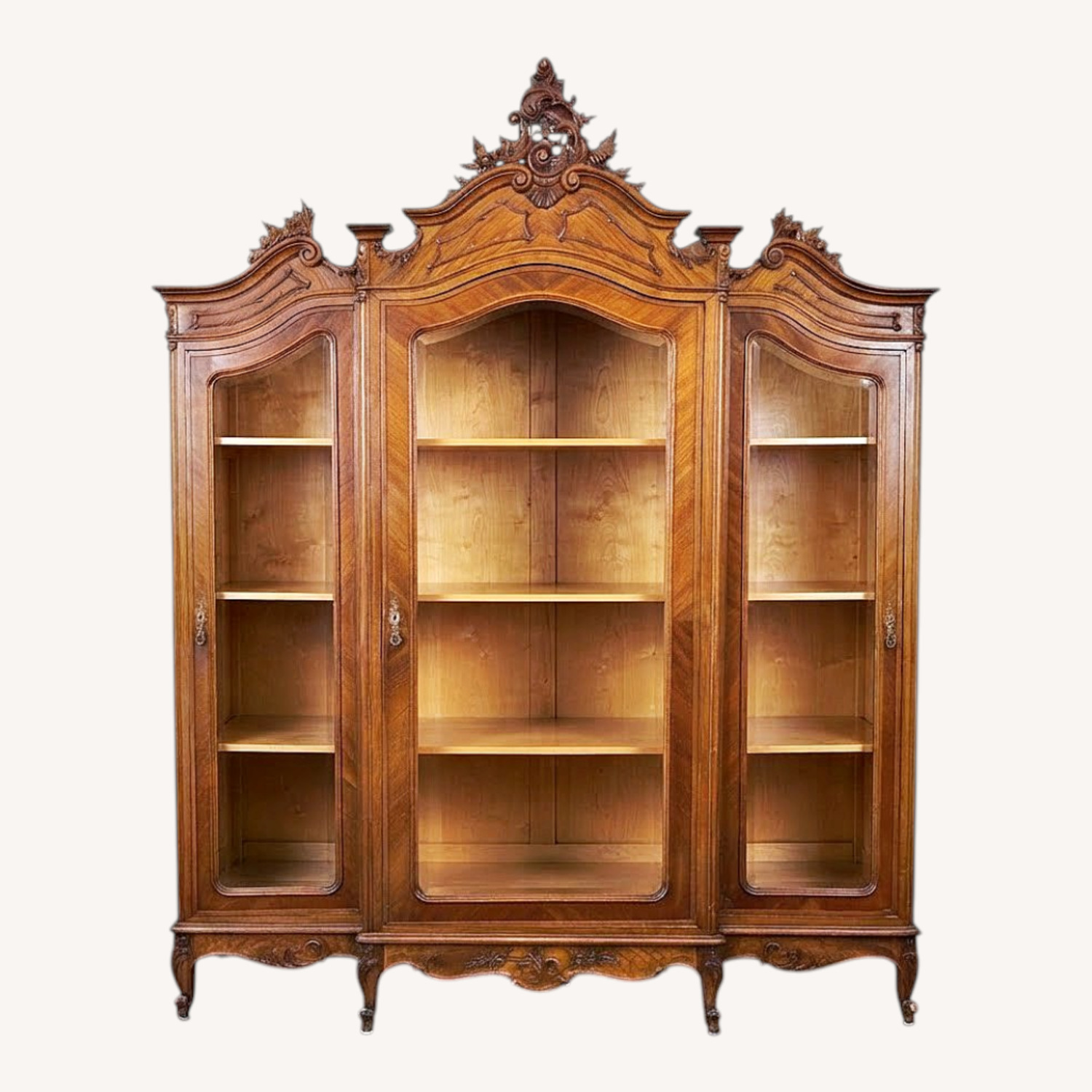 Vintage/Antique Dark Brown Wood Armoire - image-7