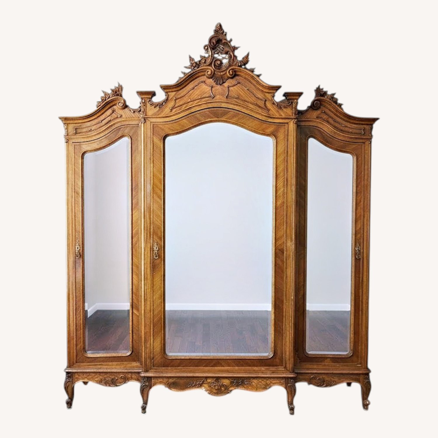 Vintage/Antique Dark Brown Wood Armoire - image-0