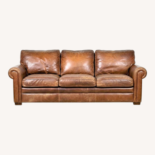 Used Dark Brown Leather Sleeper Sofa for sale on AptDeco