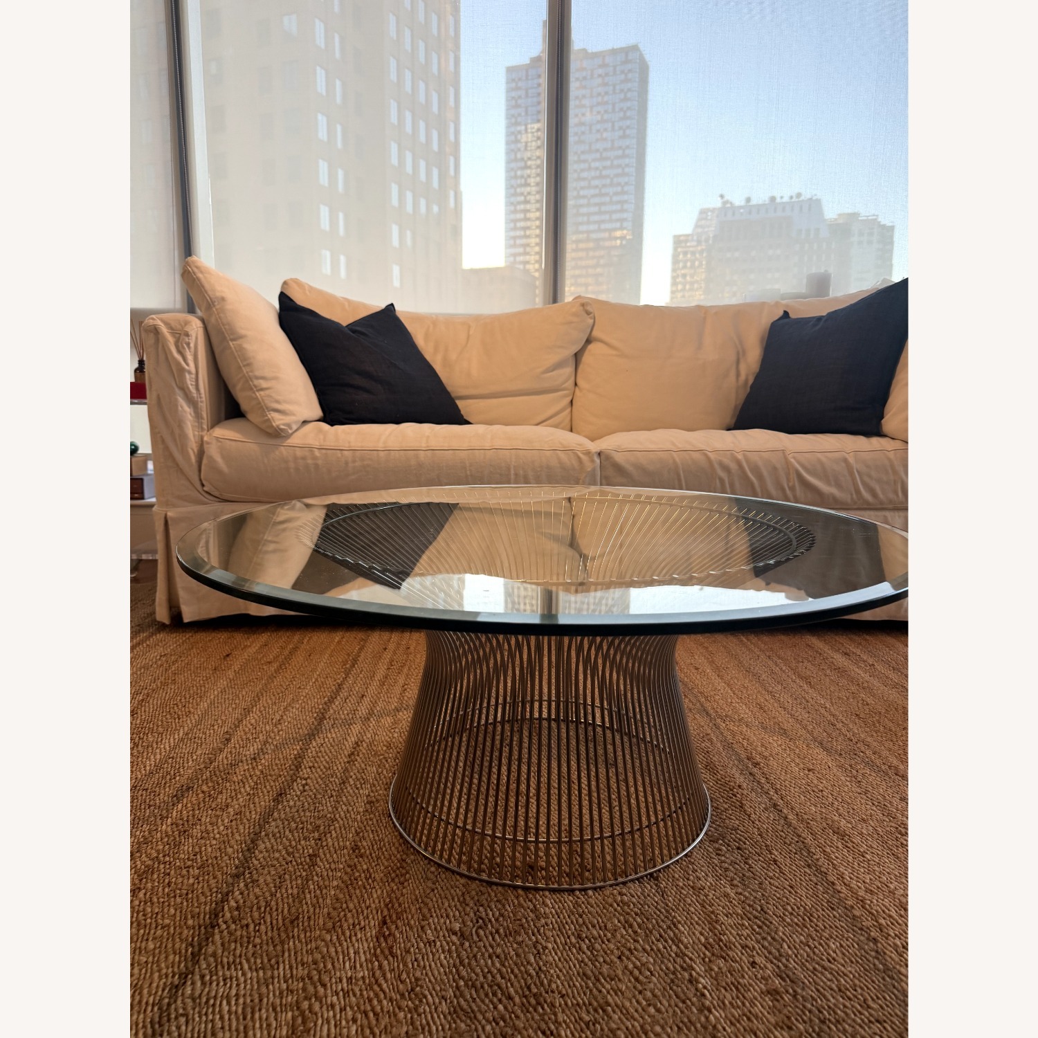 France and Son Platner Chrome Glass Coffee Table - image-5