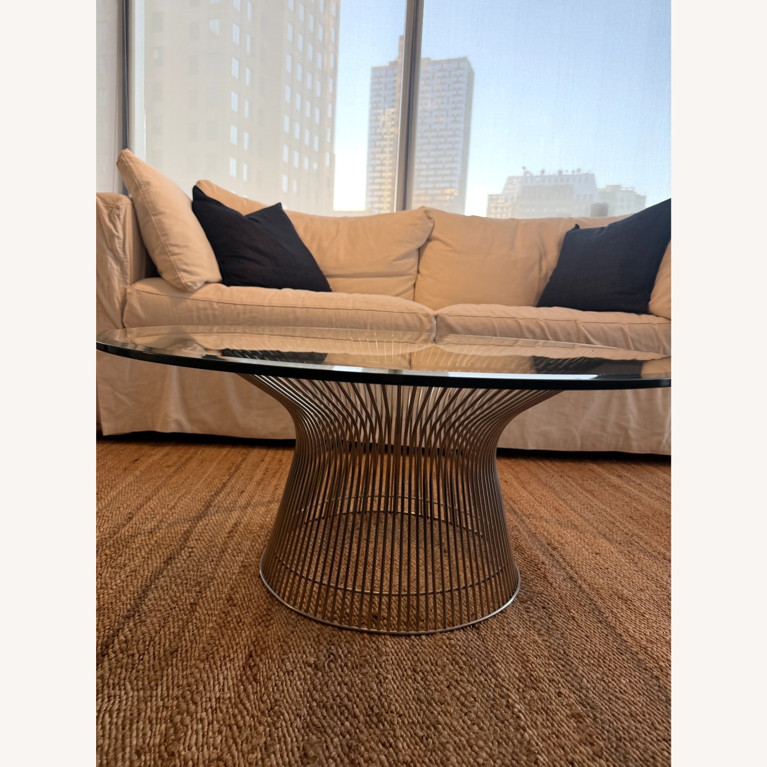 France and Son Platner Chrome Glass Coffee Table - image-4
