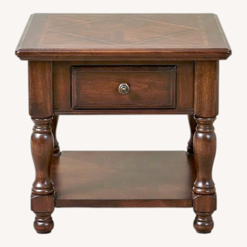 Used Ashley Furniture Farrell Dark Brown Wood Side Table for sale on AptDeco