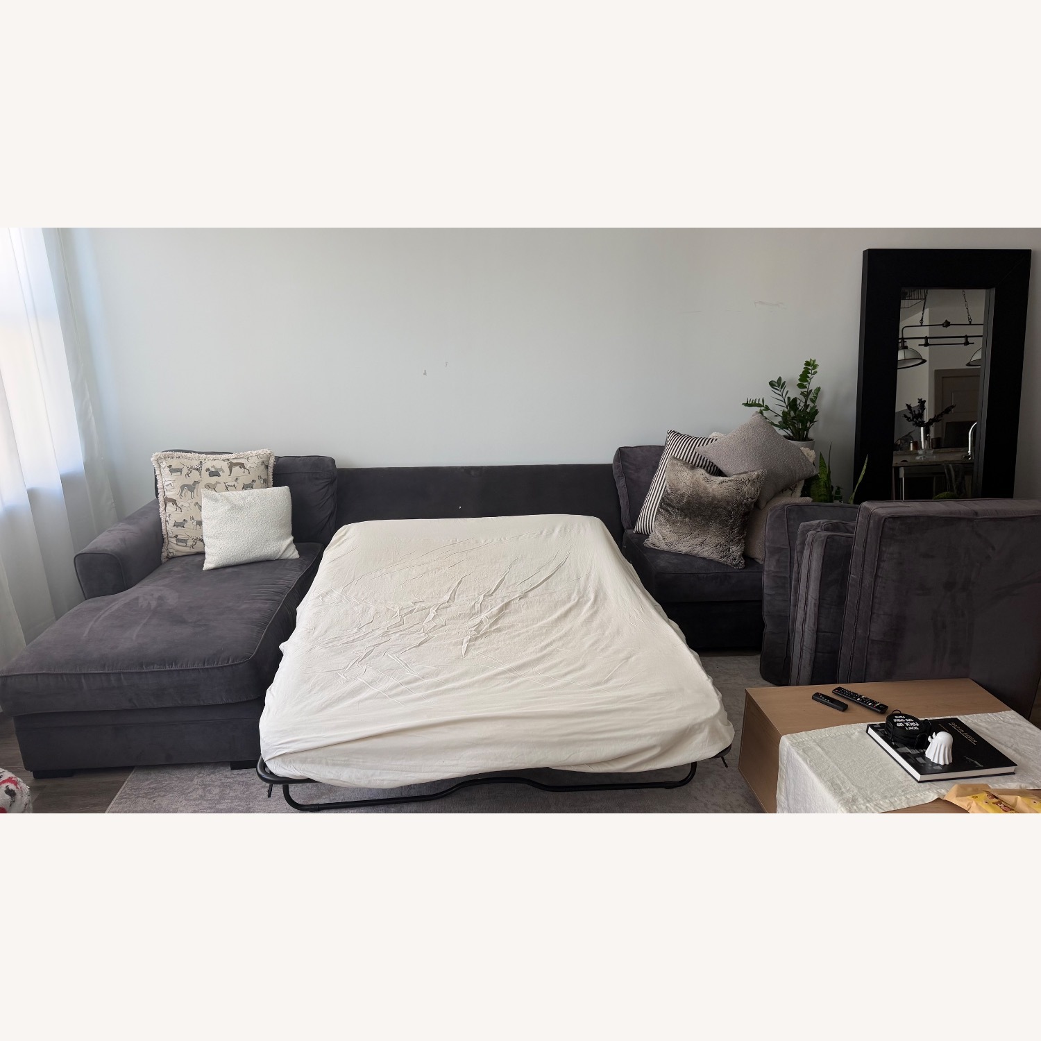 Pull Out Sleeper L Shape Couch - image-4
