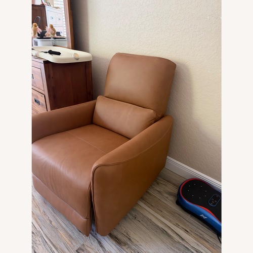 Used Light Brown Leather Recliner for sale on AptDeco